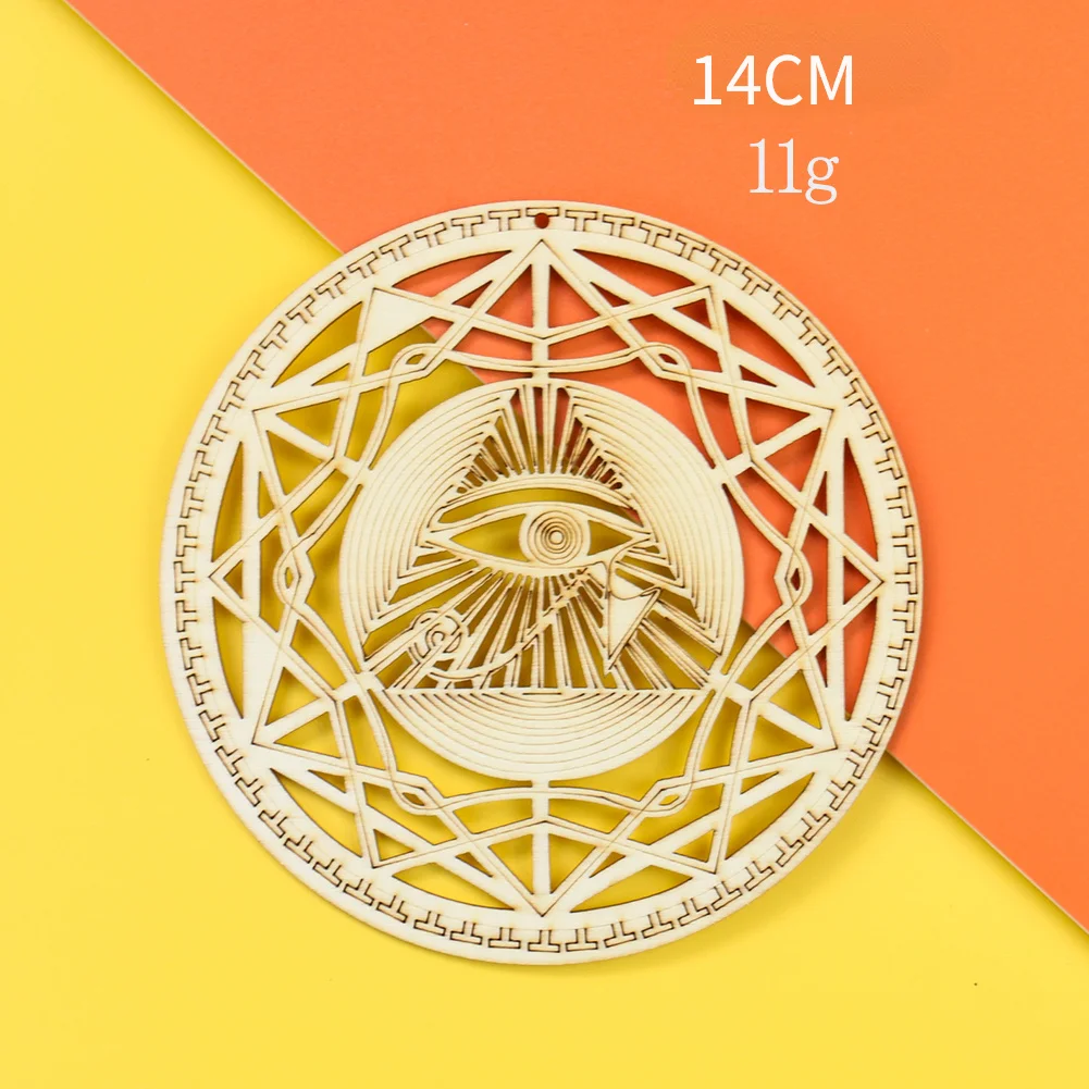 الخشب الطبيعي معلقة Om لوتس زهرة فاطمة اليد عين حورس ميتاترون مكعب نجمة داود خشبية دريانكاتشر قلادة ديكور المنزل