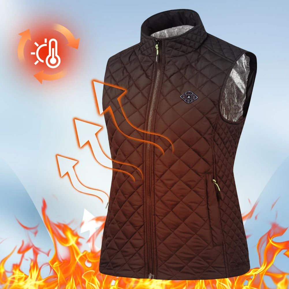 21 Heated Vest Zones Electric Heated Jackets Women Winter Sportswear Heated Coat Waistcoat USB Heating Jacket For Camping