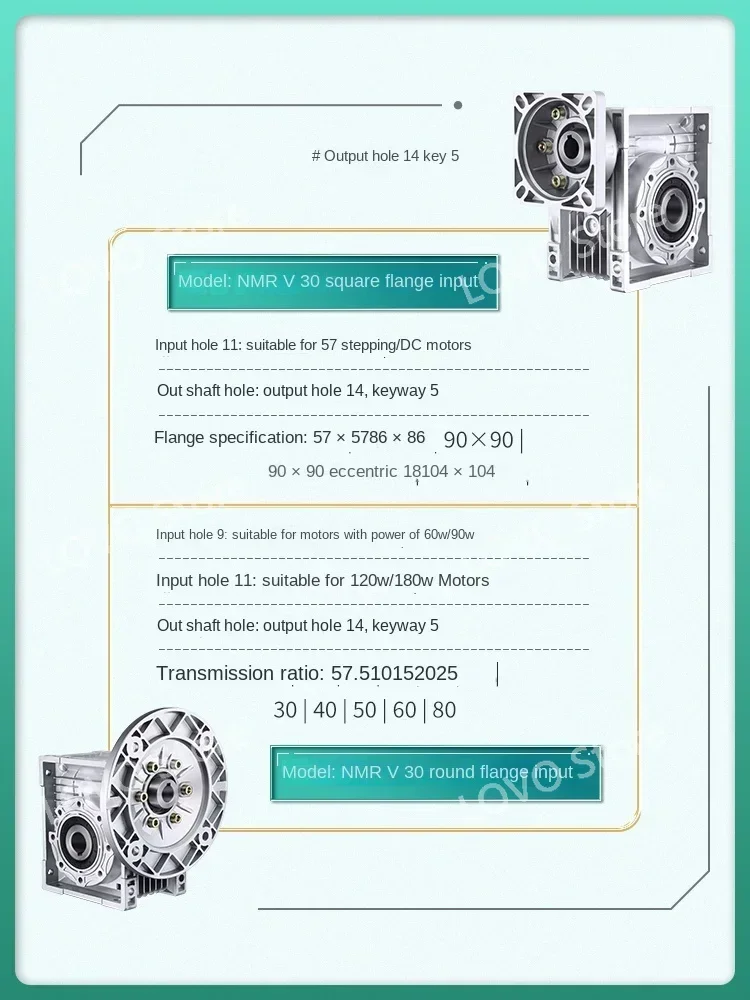 Servo motor worm gear reducer small  with  integrated turbine gearbox