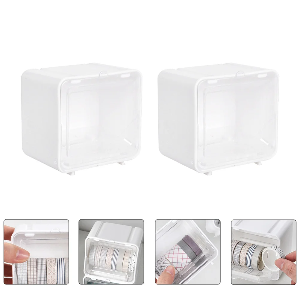 2 قطعة حاوية تخزين متعددة الأغراض على الطراز الياباني منظم شريط صغير لأشتات سطح المكتب والمكتب والمنزل للاستخدام العناصر الصغيرة المدمجة #2