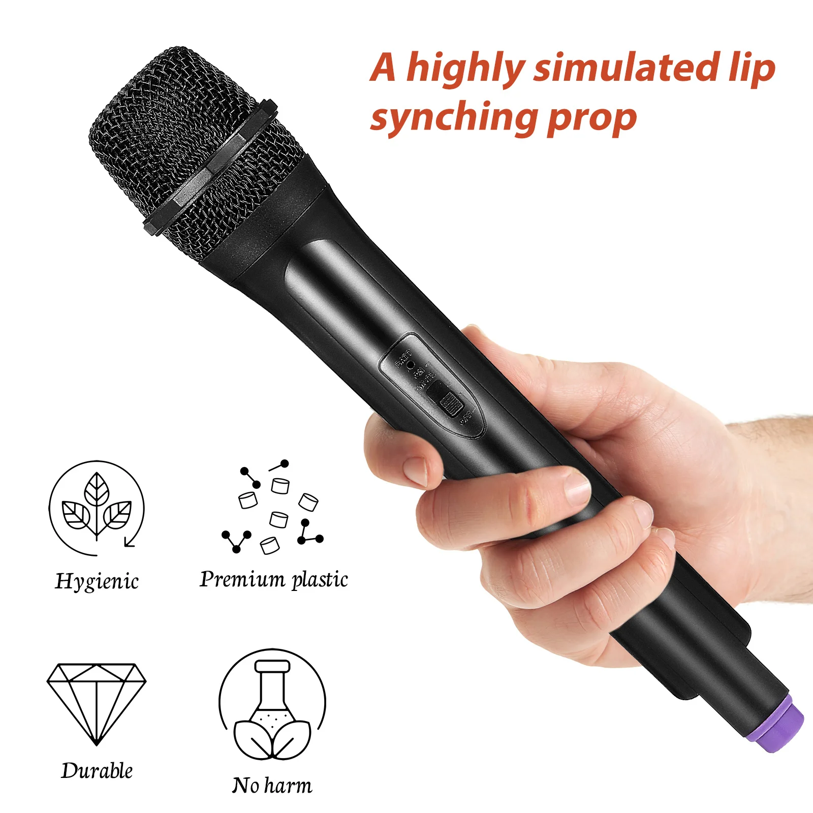 4 個の偽マイクセットプラスチックマイク小道具子供パーティー学校ステージパフォーマンスごっこ遊びマイク用