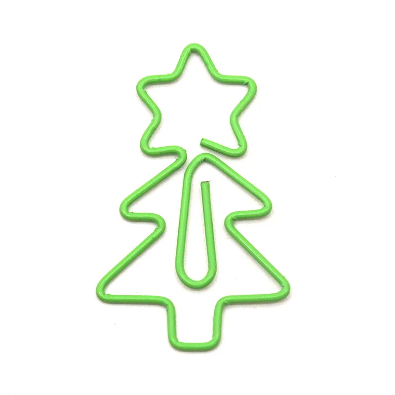 Creative Christmas Tree Paper Clips, 10pcs Metal Festive Shaped Clips, Cute Cartoon Plant Design, Unique Christmas-Themed Statio