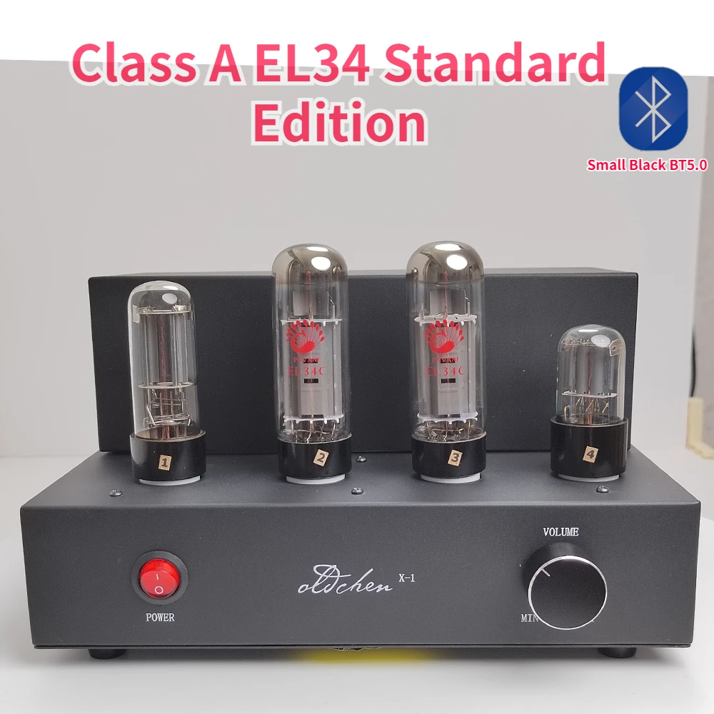 Oldchen El34 Vacuum Tube Amplifier Class A Hifi Sound Amplifier High Power 10w Home Theater Bluetooth 5.0 Power Amp