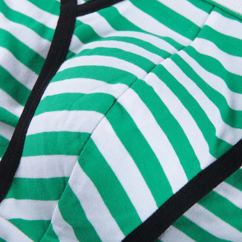 Striped Cotton Briefs for Men U-convex Pouch Mid-rise Sexy Underwear Youth Fashion Bulge Comfortable Sports Underpants
