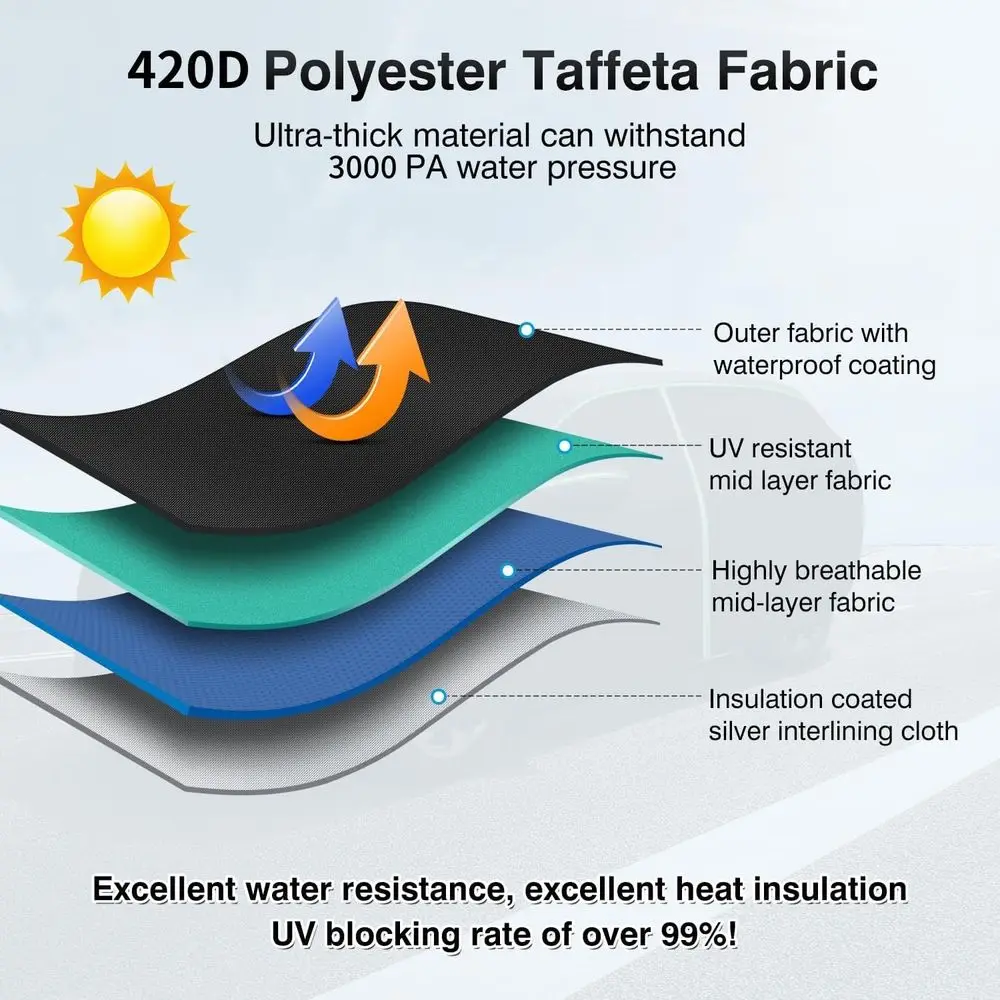 Cubierta impermeable para coche exterior para Toyota RAV4 1994-2026, cubierta SUV con cremallera y tiras reflectantes