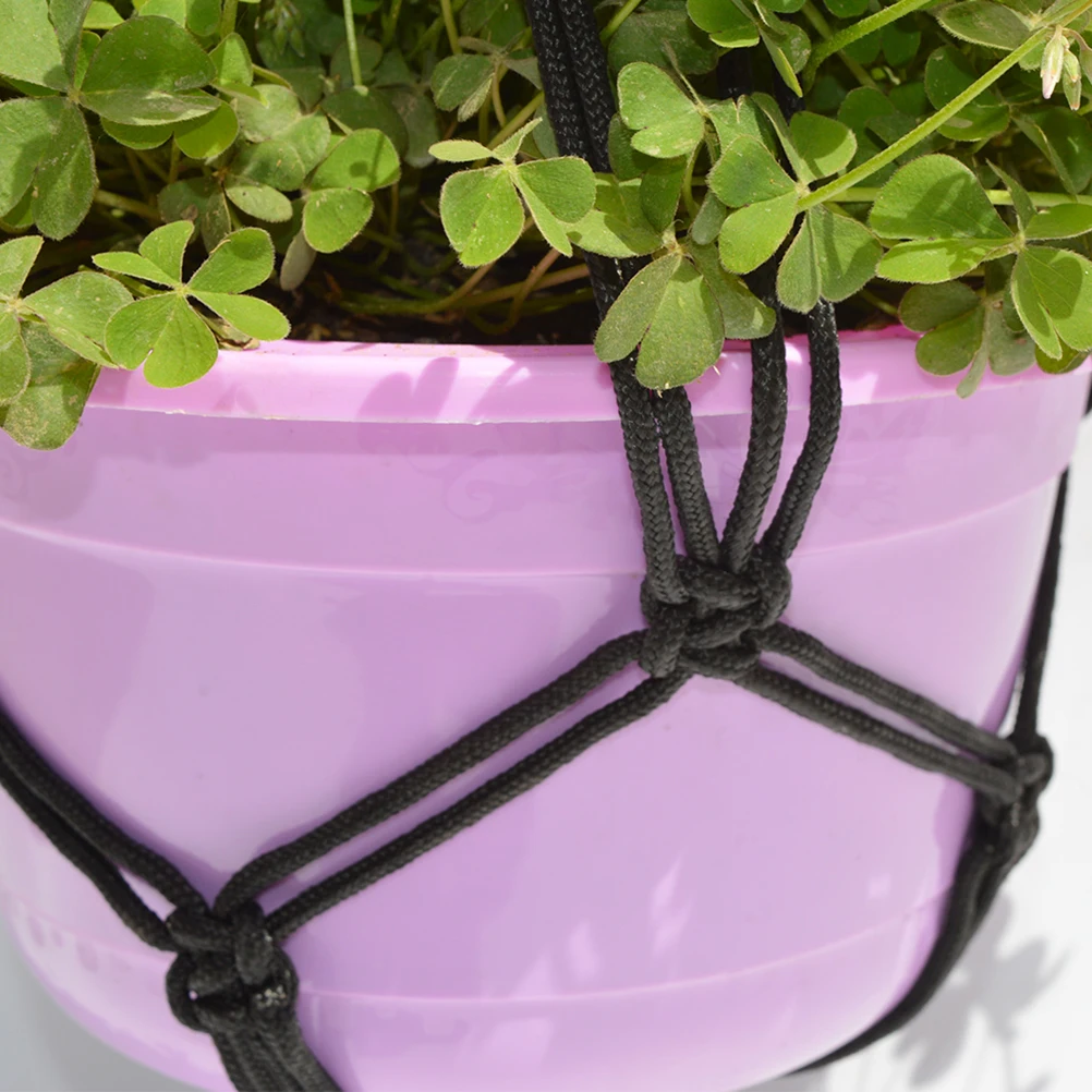 

Black Woven Net Plant Hanger Durable Natural Jute Flower Pot Holder Indoor Outdoor Balcony Ceiling Decorations