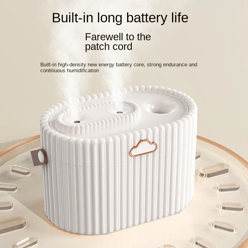 Umidificatore a doppio ugello di grande capacità per la casa e l'ufficio con funzione di aromaterapia USB