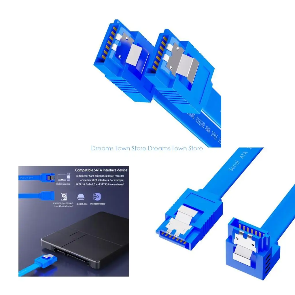 

HX6A 90 Degree Angled SATA3.0 Hard Drive Data Cable Connector Data Transfer Cable Replacement for Hard Disk Drive Server