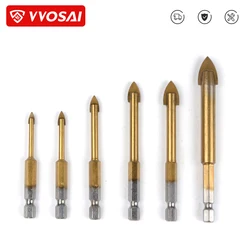 VVOSAI Glass Marble Porcelain Spear Head Ceramic Tile Drill Bits Set 6 pcs 4/5/6/8/10/12mm 1/4