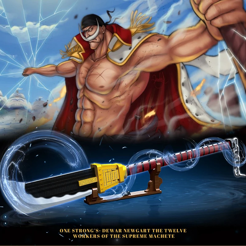 Anime Whitebeard Edward NewgateNinja Sword Building Blocks Blade Katana Knife Assembly Weapon Bricks Toys Gift For Kids Adult