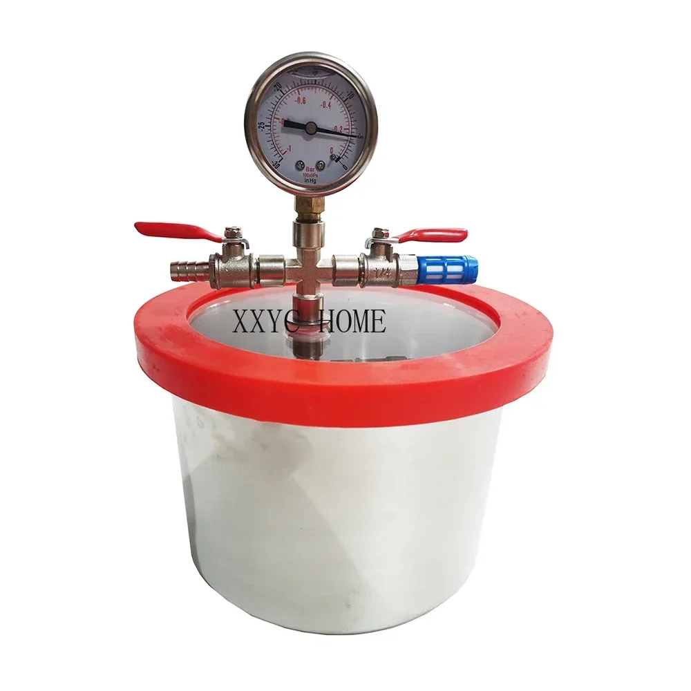 3L Stainless Steel Vacuum Degassing Chamber 20CM Diameter Epoxy Resin Vacuum Defoaming Barrel With 12MM Thickness Acrylic Lid