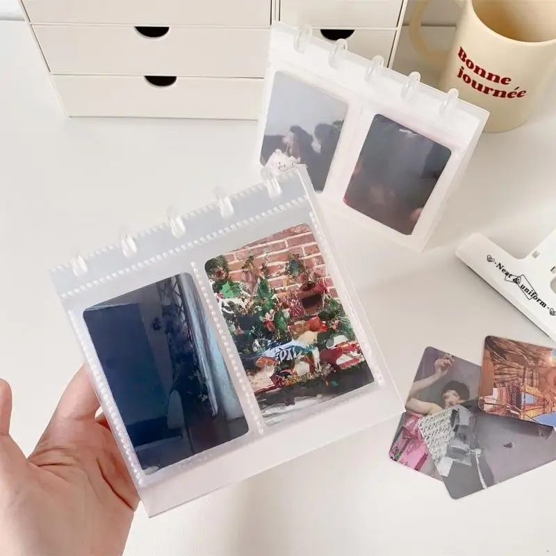 

New Transparent Desktop Photo Album DIY Photocard Holder Simplicity Idol Card Picture Display Binder Storage Organizer