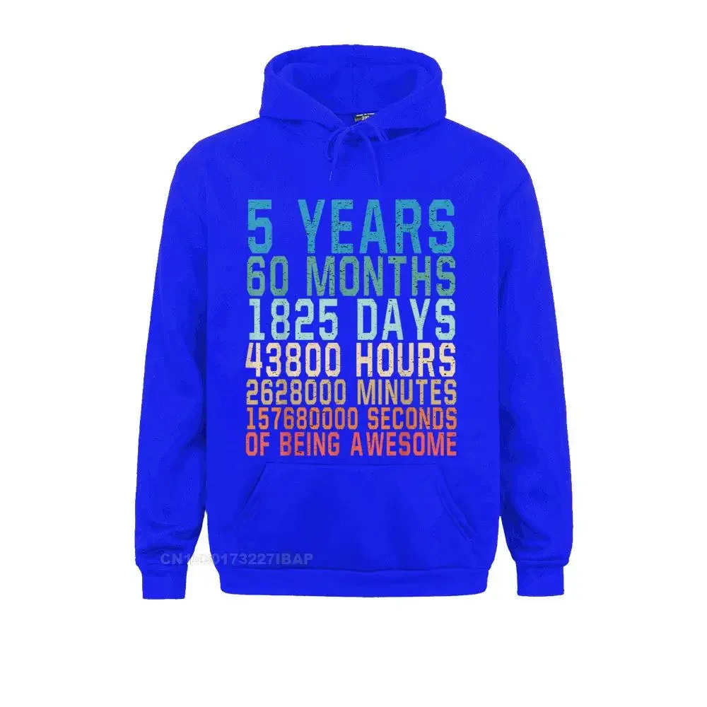 5 Years Old 5th Birthday Vintage Retro 60 Months Funny Hoodie On Sale Men Sweatshirts Customized Hoodies Fashionable Clothes