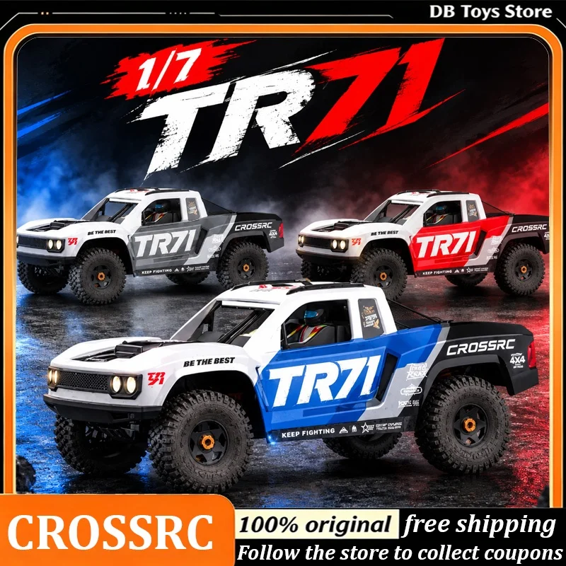 CROSSRC 1/7 TR71 RC Off-Road Car Tiger Roar Electric 4WD Desert Short Course Truck RC Model Car Long Endurance Adult Hobby