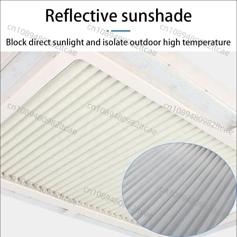 Finestra sul tetto dell'auto camper top camper 700 * 500 con tenda pieghettata a luce led e vetro acrilico con schermo volante