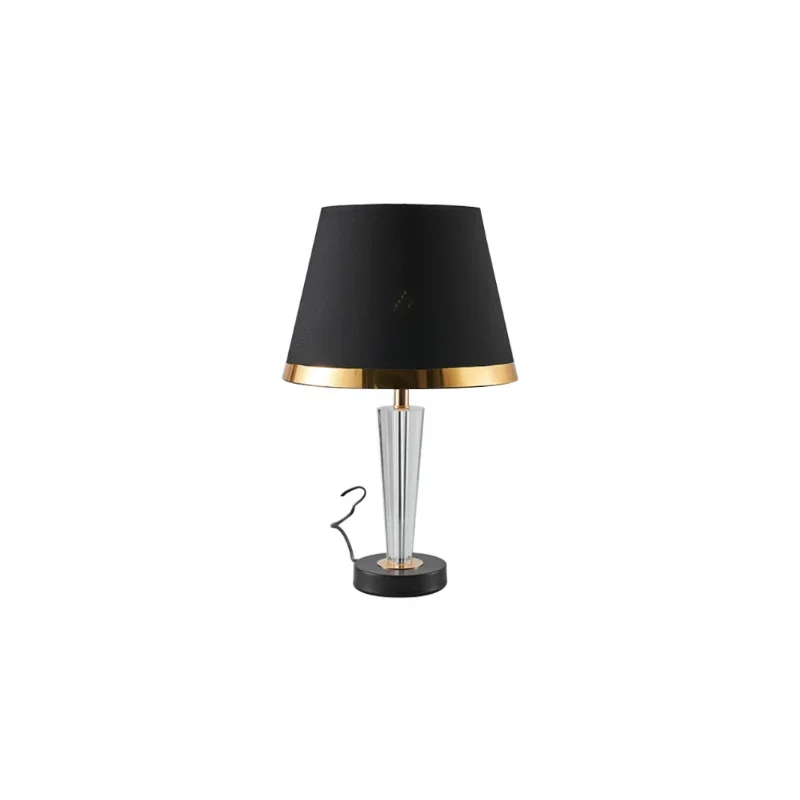 Durable Using Modern Pvc Crystal Black Living Room Decoration Touch Switch Luxury Table Lamp