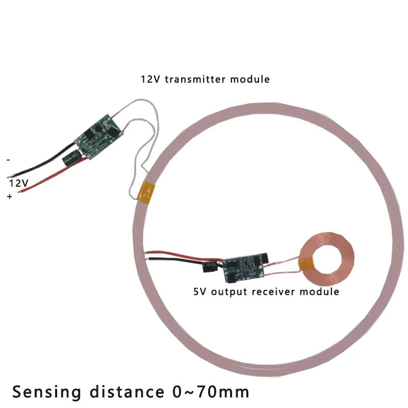 

12 В низкое напряжение 0 ~ 70 мм беспроводной источник питания зарядный Модуль 5 В выход