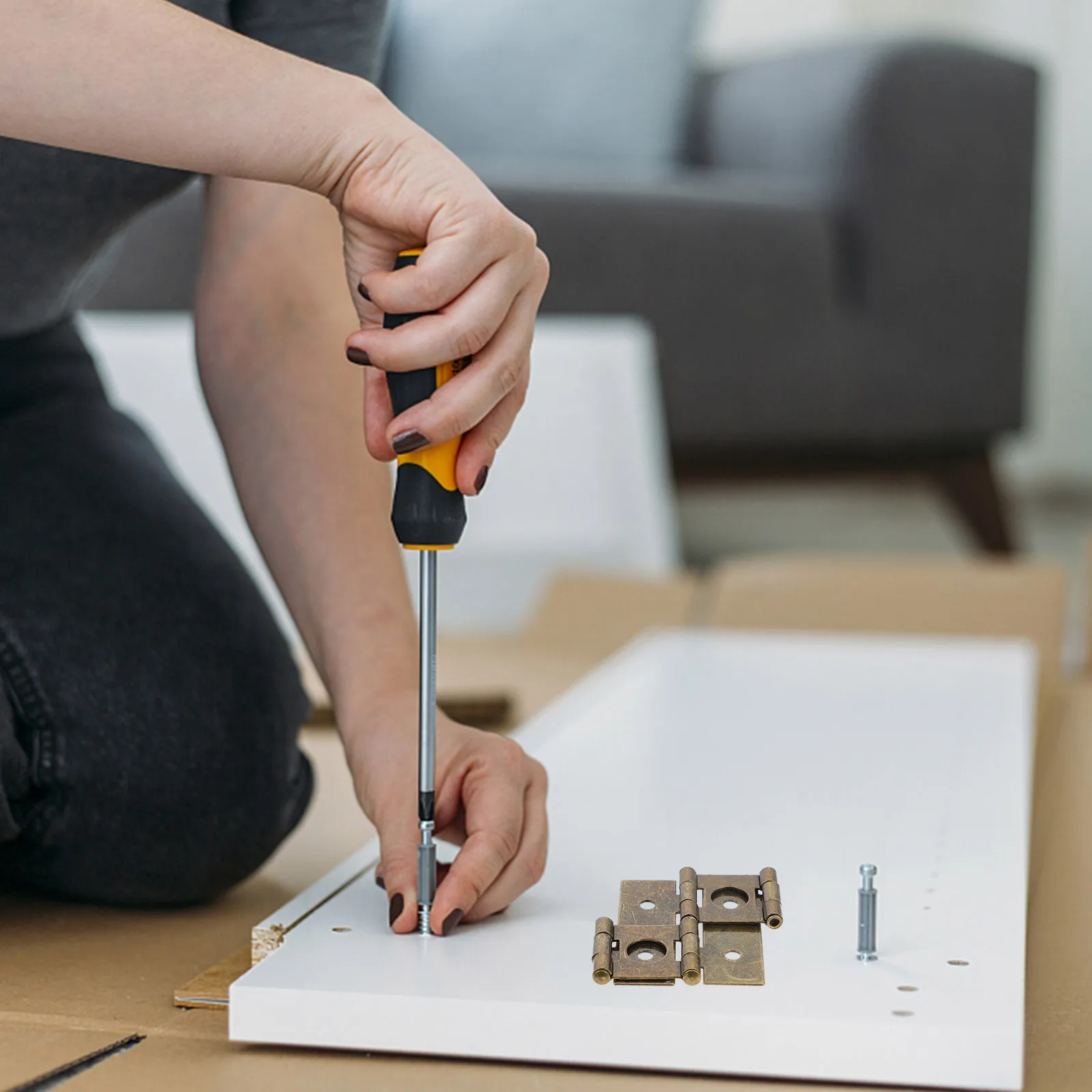 

10Pcs Classic Retro Iron Door Hinges Durable Design Smooth Edges Noiseless Multipurpose Cabinet Hinge Double Acting Hinge