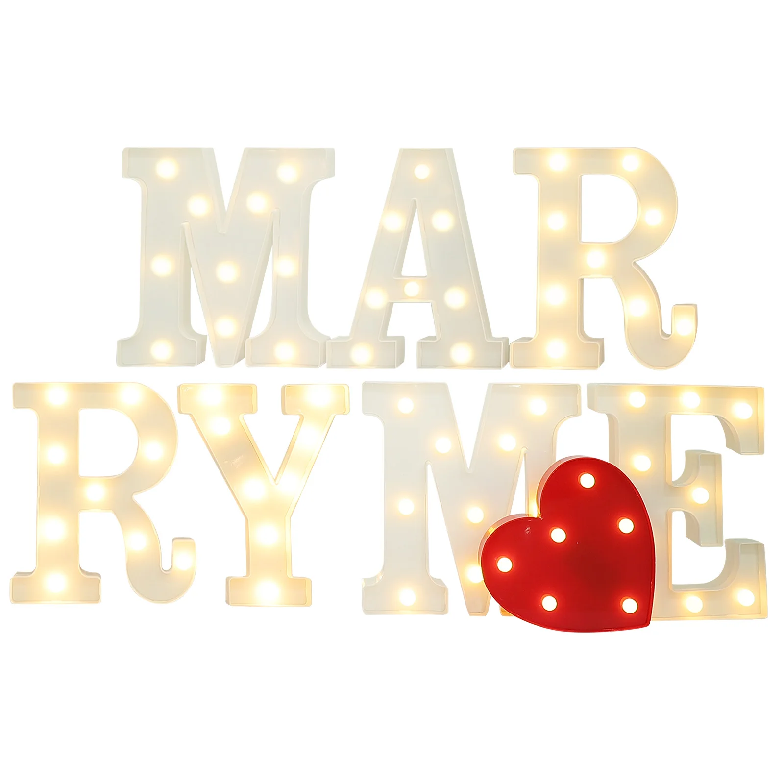 

8pcs Led Letter Lights Powered Decorative Light Up Letters Wall Room Decor Wedding Christmas Party Bedroom Desk Large