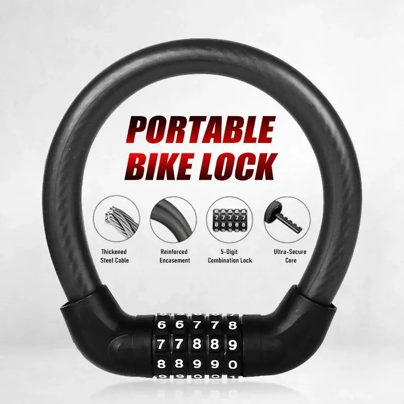 AliExpress NONE 5-Digit Combination Bike Lock Heavy Duty Anti-Theft Keyless Lock for Bike Scooter Motorcycle Security Protection General Lock