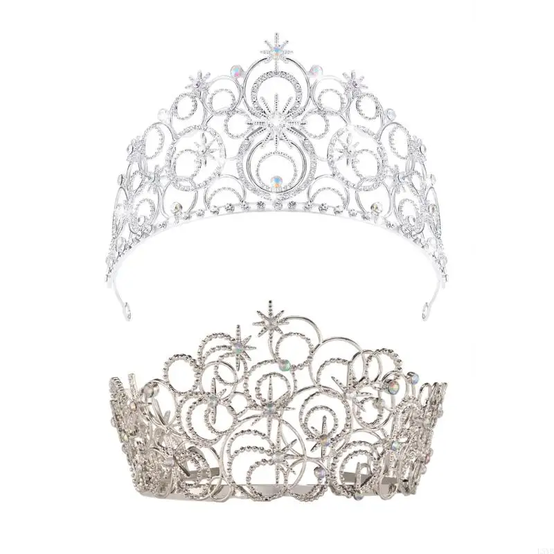 L5YB Elegant Crystal Tiaras for Women Pageant Queen Headband Perfect for Weddings and Prom