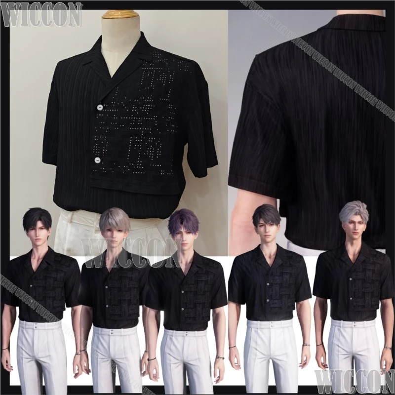 

Game Love And Deepspace Xavier Zayne Rafayel Sylus Caleb Cosplay Black Shirt Sexy Man Clothes Pant Outfit Halloween Cos Carnival