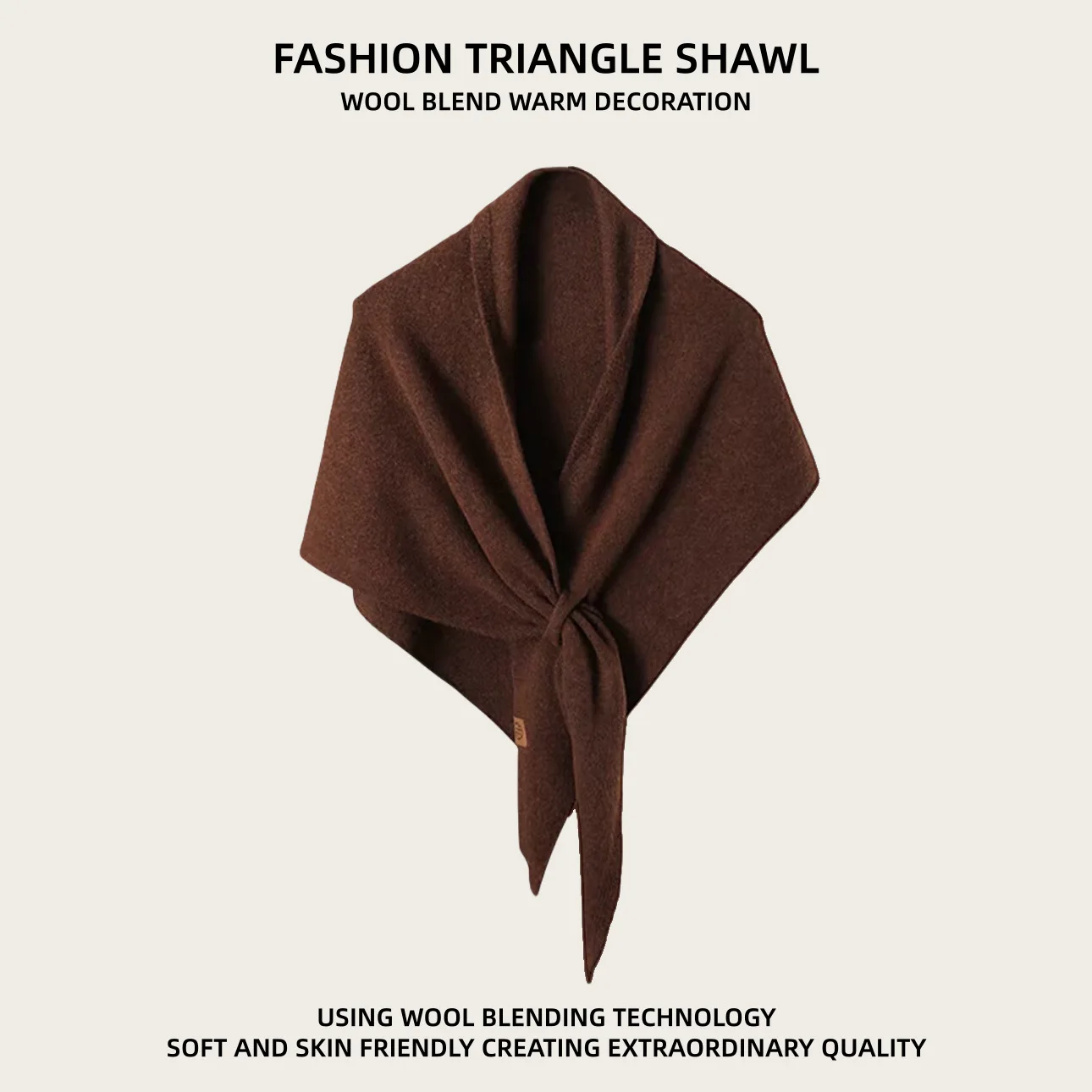 Scarf Women Triangle Shawl Wool Blend Knit Wrap Neck Warmer Fall Outerwear Solid Color Stole PL Wholesale Ready Stock