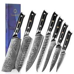 Sunnecko Damascus Chef's Knives High Quality VG10 Steel Japanese Kitchen Knife Utility Santoku Cleaver Meat Cutting Knife