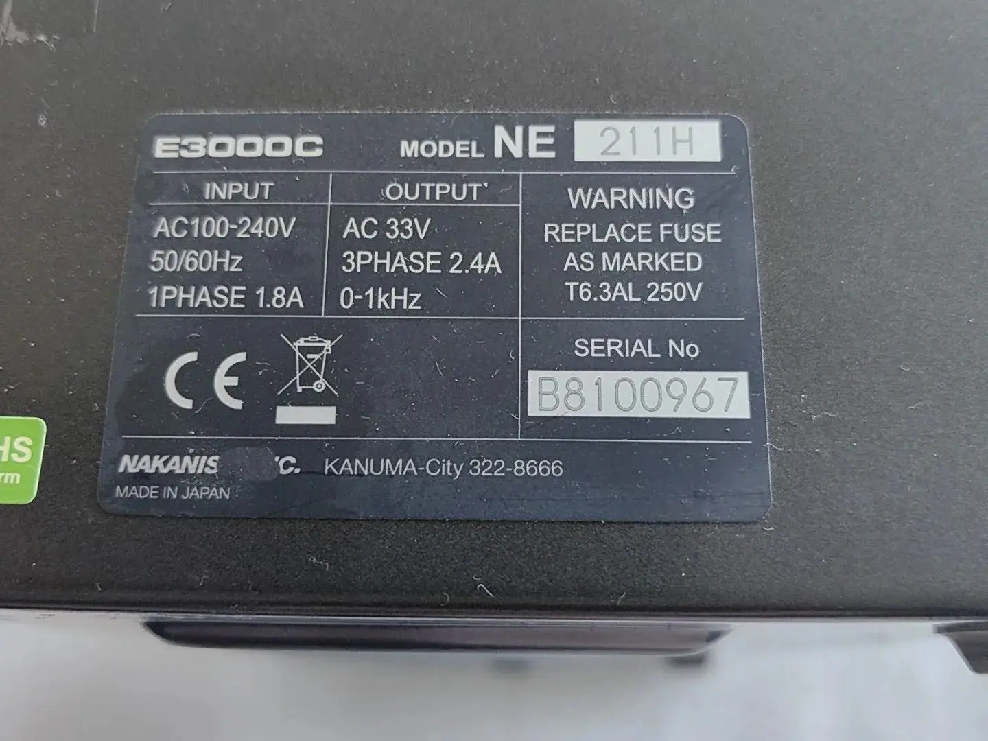 Servoazionamento E3000C NE211H per NSK E3000C NE211H