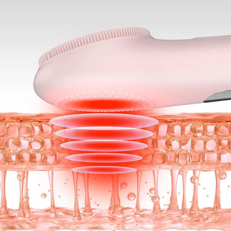 Dispositif de lavage du visage en Silicone, compresse chaude, Massage, charge ultrasonique, brosse de lavage du visage, étanche, nettoyeur électrique à vibrations