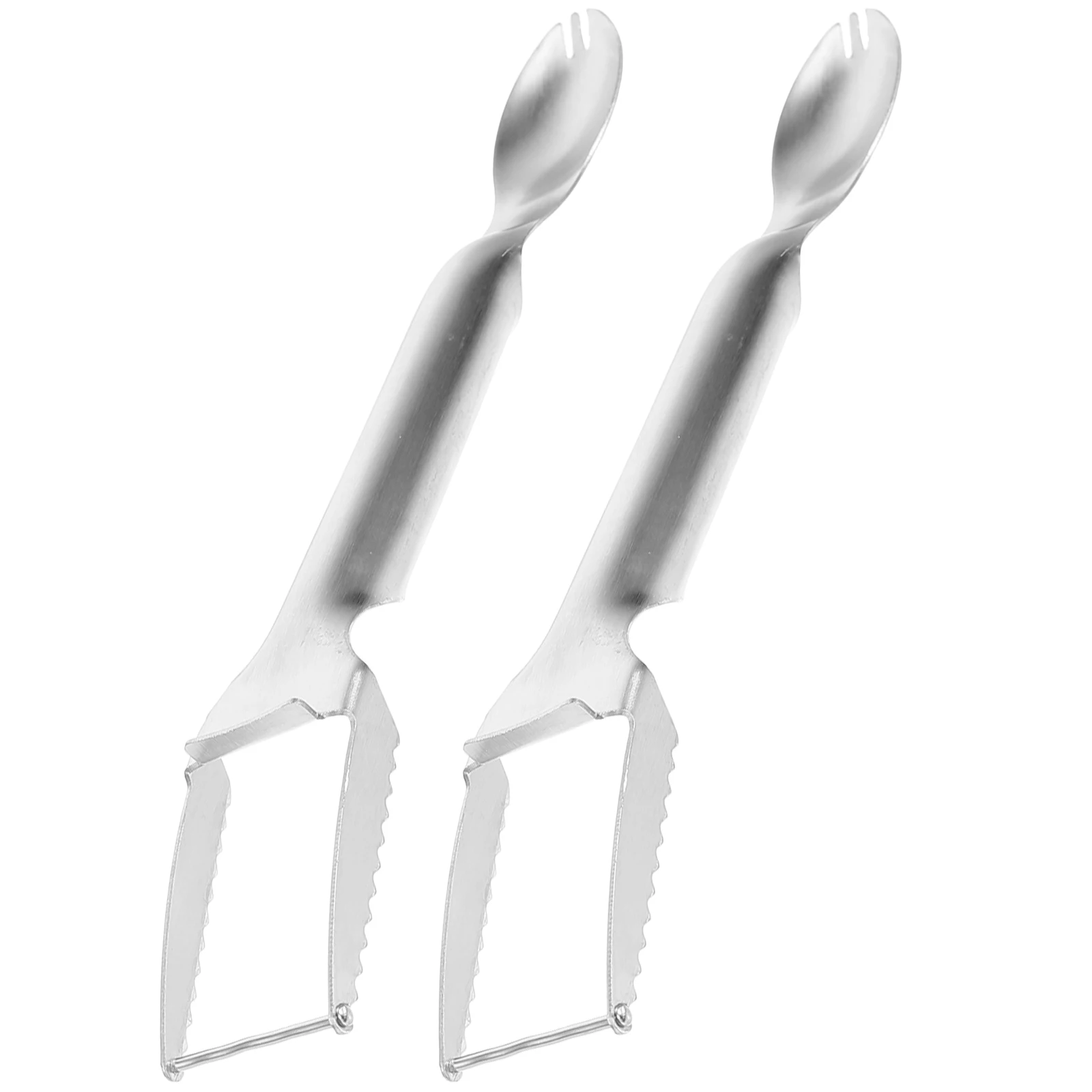

2 Pcs Watermelon Cutter Kitchen Gadgets Slicer Slicing Tool Stainless Steel Eating Artifact Fruits Fork Slicers