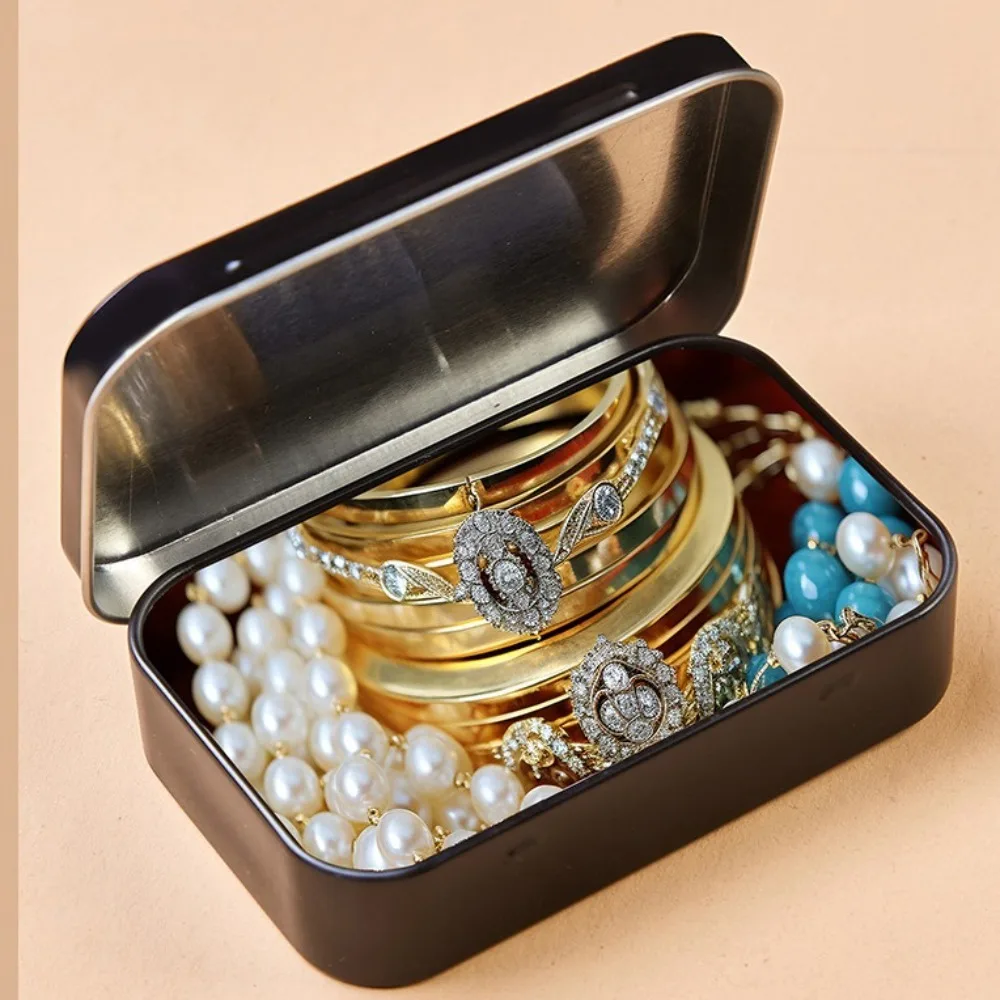 Fashion Iron Photo Storage Box Dustproof with Cover Container Case 95*60*20mm Cute Jewelry Storage Organizer Earrings