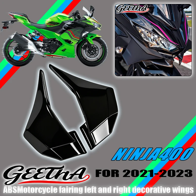 

2018-2026+motorcycle accessories Naked Spoilers Winglet Fixed Wing Winglet Fairing Wing For Kawasaki Ninja 400 ninja400 Accessor