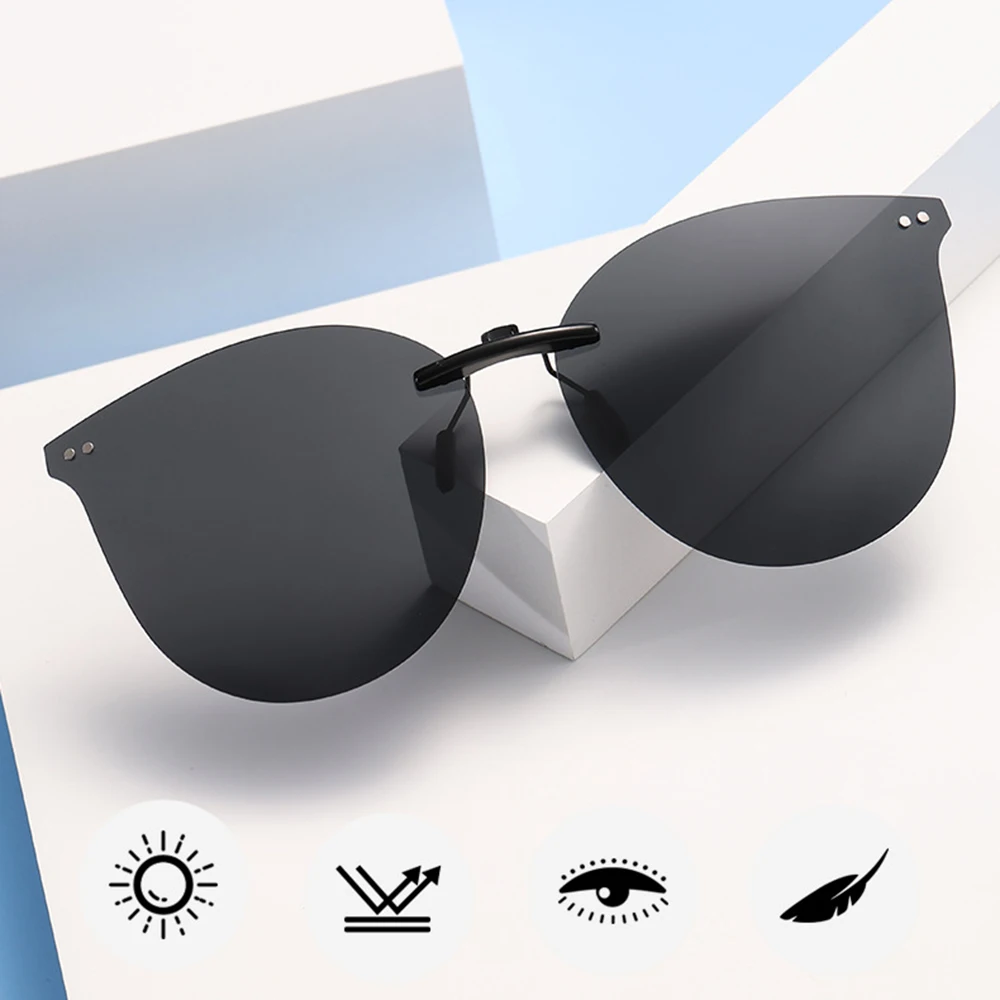 New Men Women Clip On Sunglasses Polarizing UV400 Protention Vintage Clip Polarized Glasses Night Vision Driving Goggles