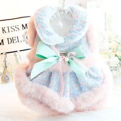 Luxury Dog Clothes Warm Princess Pet Dress Coat Symphony  Fragrance Traction Dog Clothes for Small Dogs