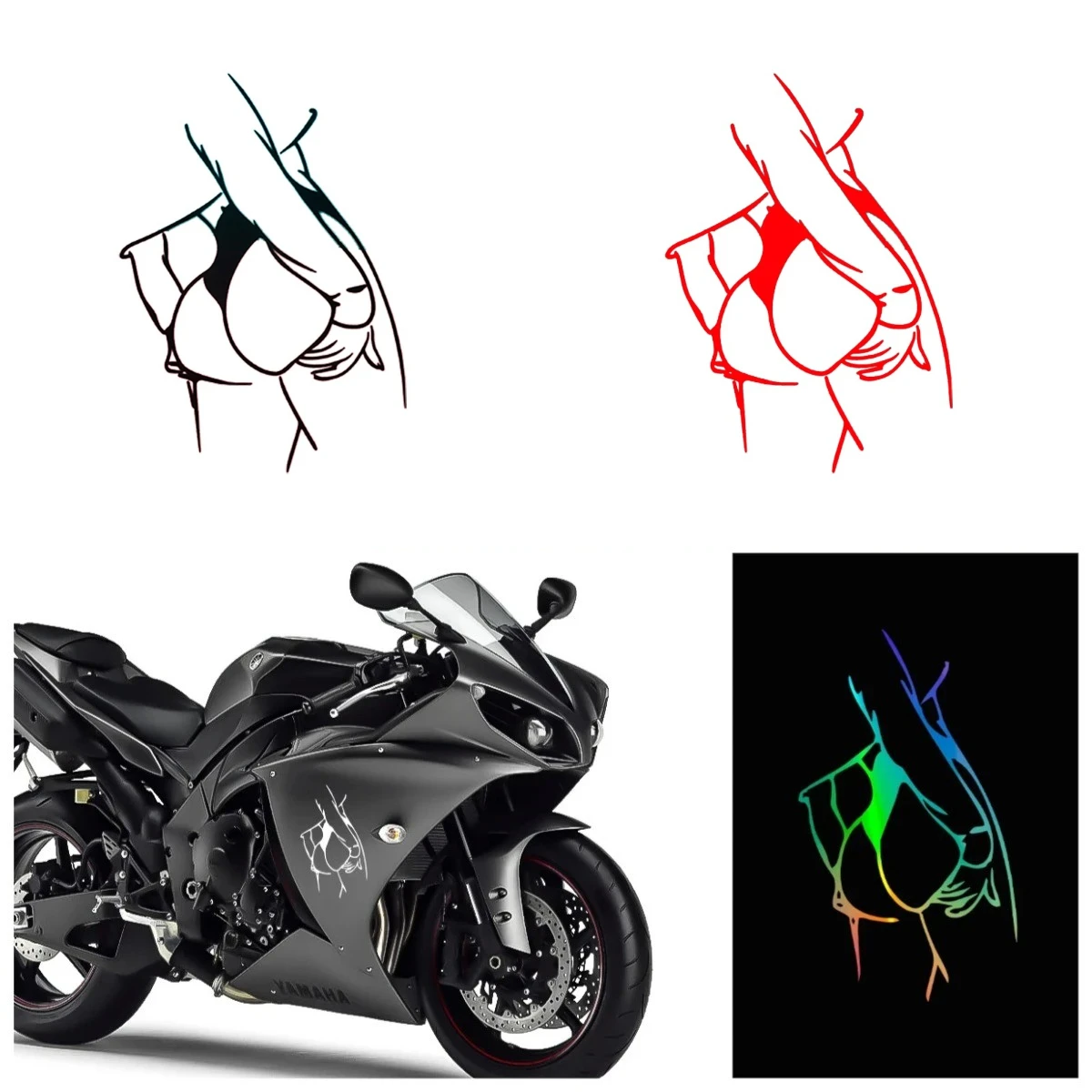 

Retro Style Sexy Buttocks Vinyl Car Decals for Truck Bumper Motorcycle Windows - Waterproof UV Resistant Auto Stickers