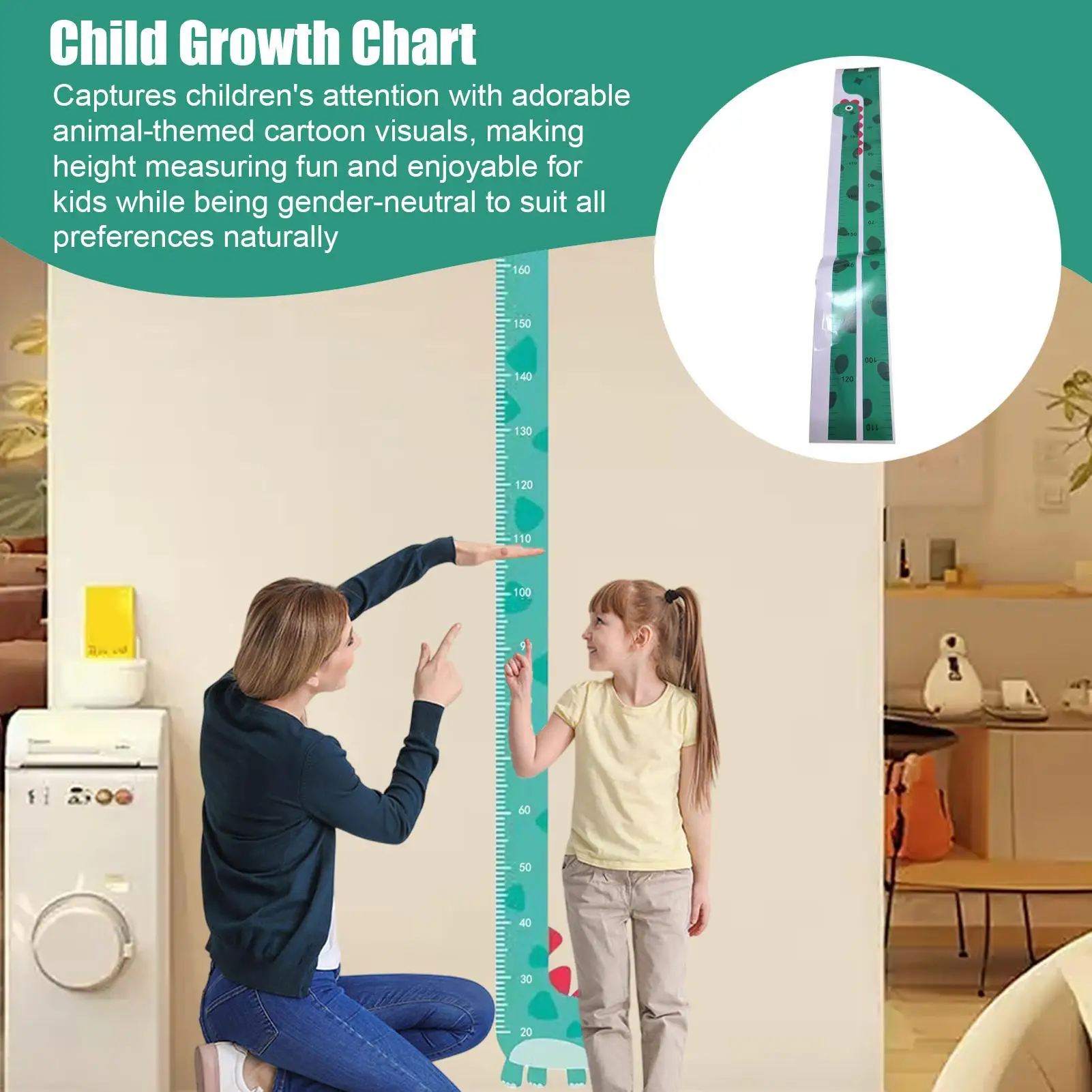 Height Chart for Kids Toddler Animal Height Ruler Wall Growth Chart Measuring Board Nursery Decor for Tracking Recording Baby