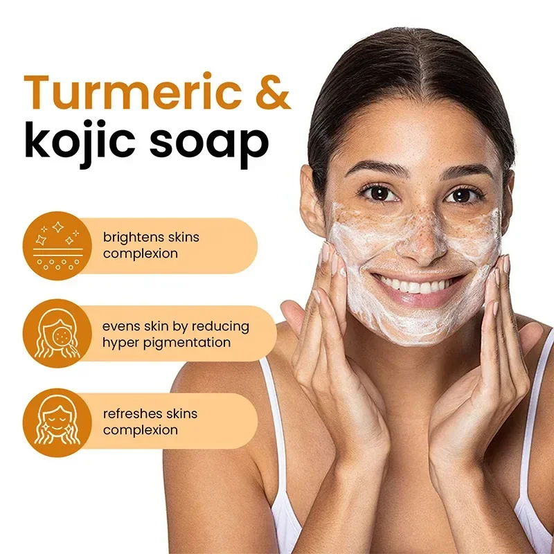 100g Turmeric Kojic Acid Soap Lemon Granular Kojic Acid Soap Graininess Turmeric & Kojic Acid Soap Jabón