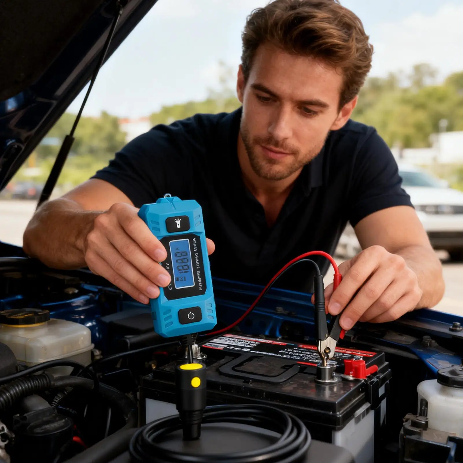 Automotive Circuit Fault Probe Tester 20A 48V Relay Checker with Front Light High-Precision Car Circuit Probe Tester with LCD