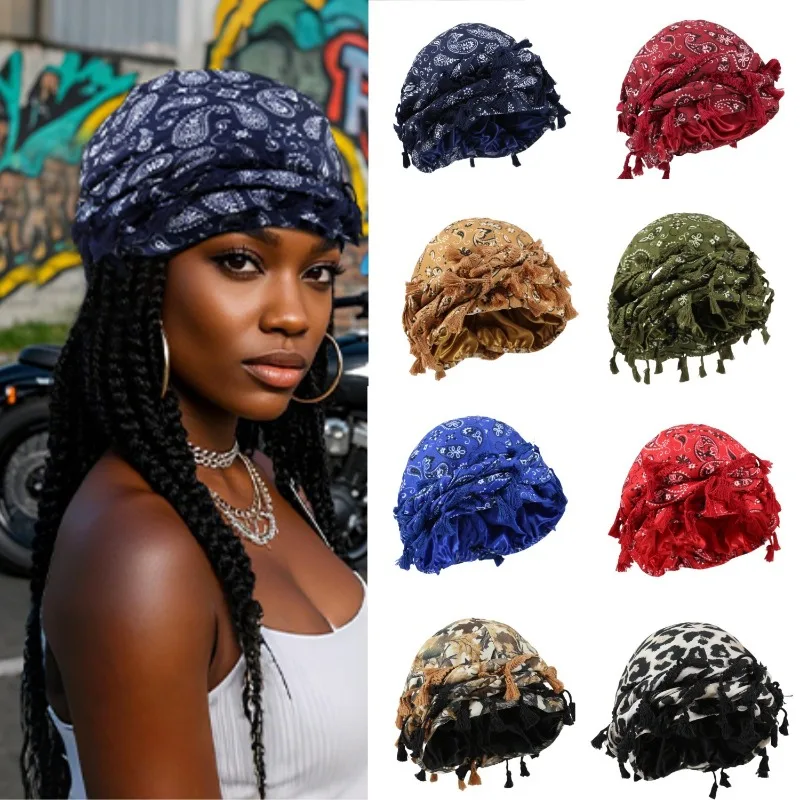 1 Stück Unisex Retro Paisley-Druck Kopftuch Piratenhut Outdoor Bandana Schweißabsorbierend Muslimischer Turban Boho-Stil Piraten-Kopfbedeckung