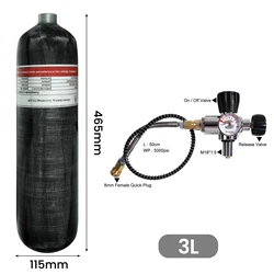 TUXING 300Bar 3L Carbon Fiber Cylinder 4500psi High Pressure Air Tank Scuba Diving Tank Fill Station Valve Regulator M18*1.5