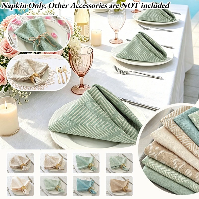 2/4/6pcs 42x42cm Nordic Style Napkin Washed Cotton Cloth Plain Soft Table Napkin for Wedding Christmas Home Party Decor