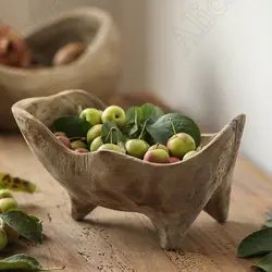 Tea Table Solid Wood Fruit Snack Trays Decorative Handmade Wooden Yuanbao Shape Tray Living Room Decoration Desktop Ornament