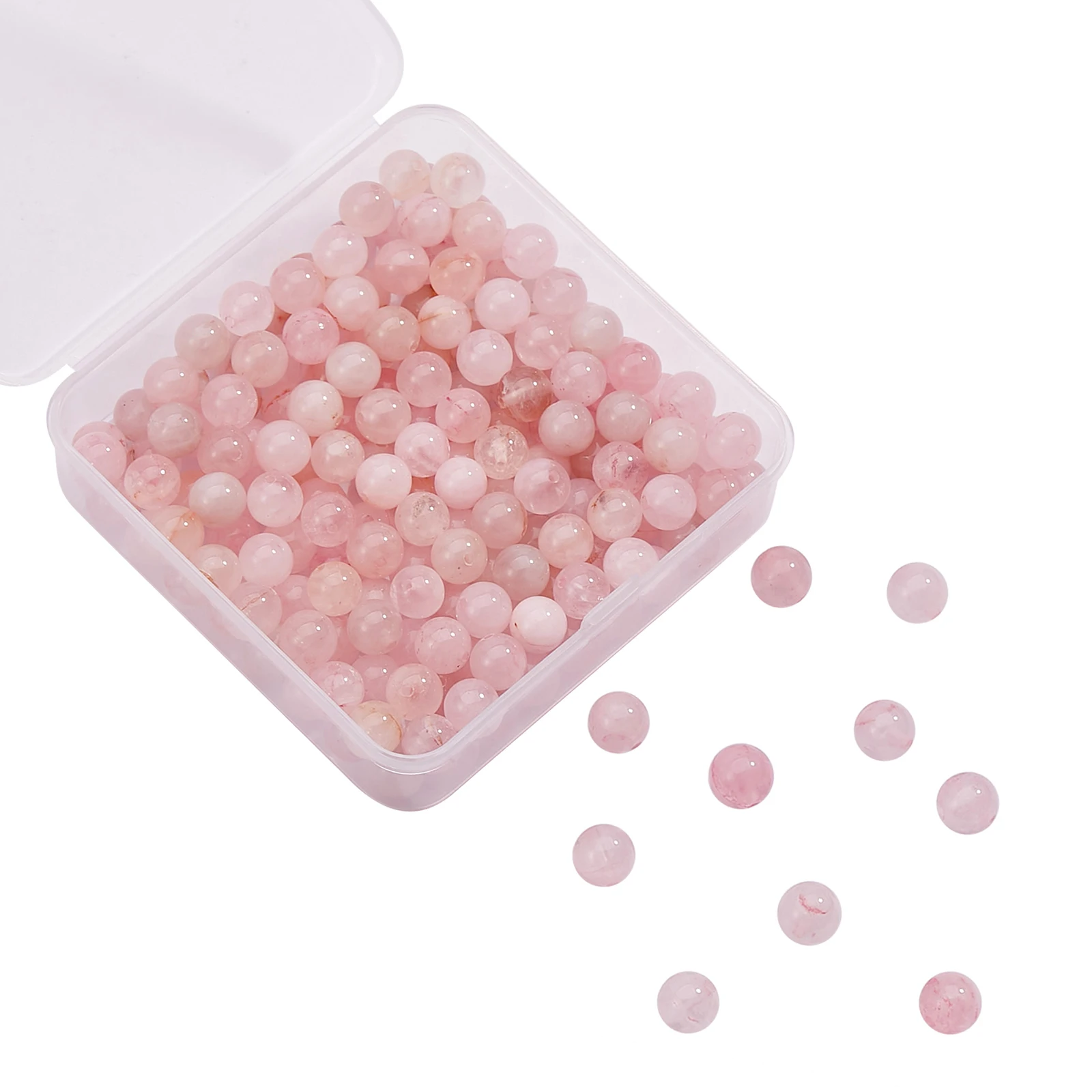 

200Pcs Natural Beads, for Handmade Bracelet DIY Jewelry Making，Round 8mm, Hole: 1mm