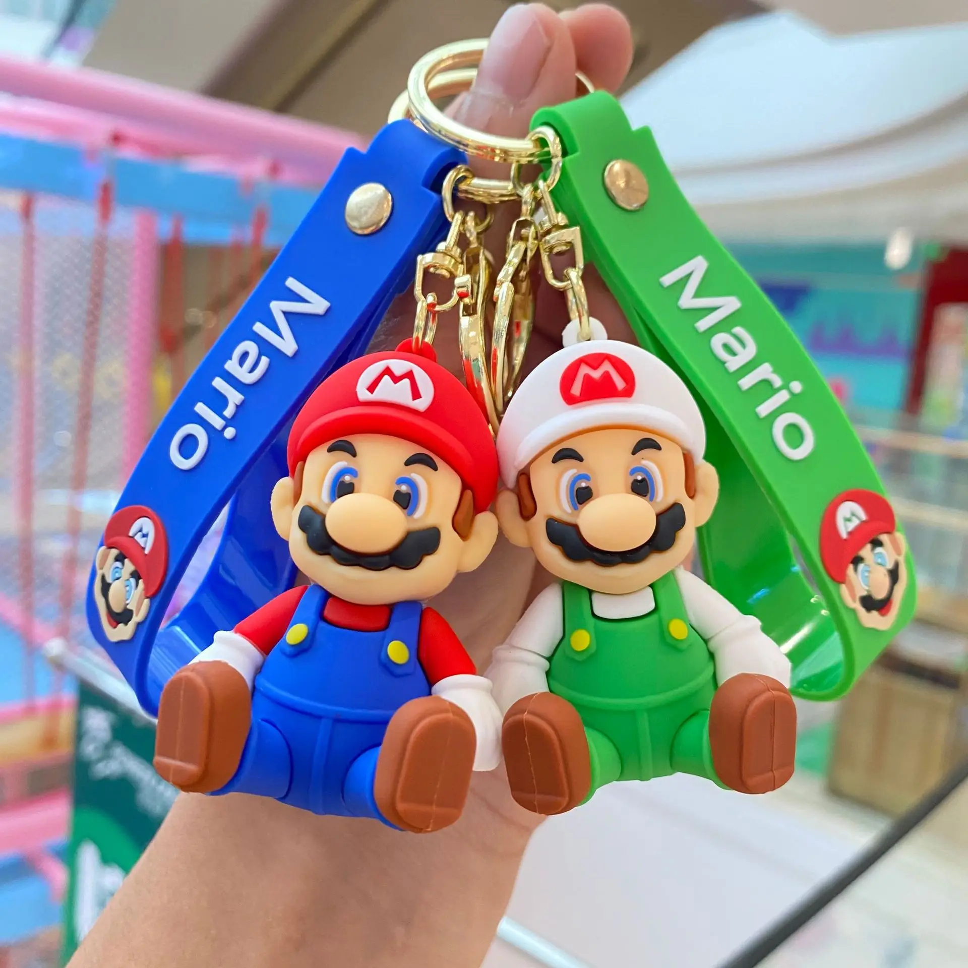 

1-4PSC Multinational Super Mario Keychain Figurine Car Key Accessory Bag Ornament Cartoon Gift