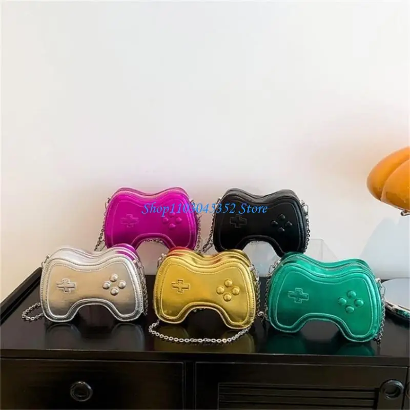 حقائب كروسبودي حقائب يد بسلسلة من البولي يوريثان حقائب كتف صغيرة للفتيات والنساء تحمل محفظة على شكل لوحة ألعاب حقيبة عصرية #5