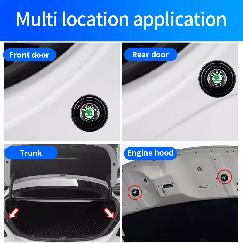 Car Door Shock Absorber Gasket Anti-collision Silicone Sticker Pads For Skoda Octavia Rapid Fabia S Logo A7 Superb KAMIQ