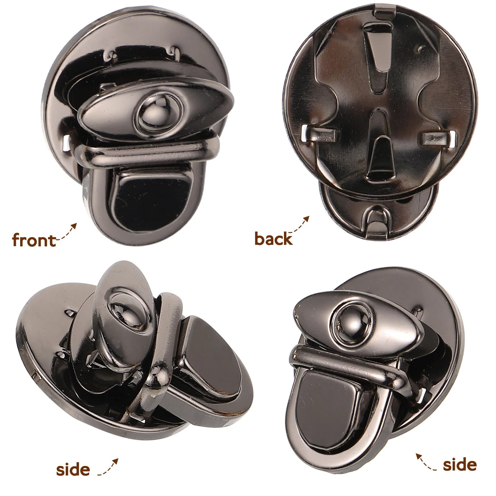 

6pcs Metal Bag Buckles Diy Handbag Clasp Press Locks For Luggage Crossbody Purse Decorative Hardware Accessories Replacement