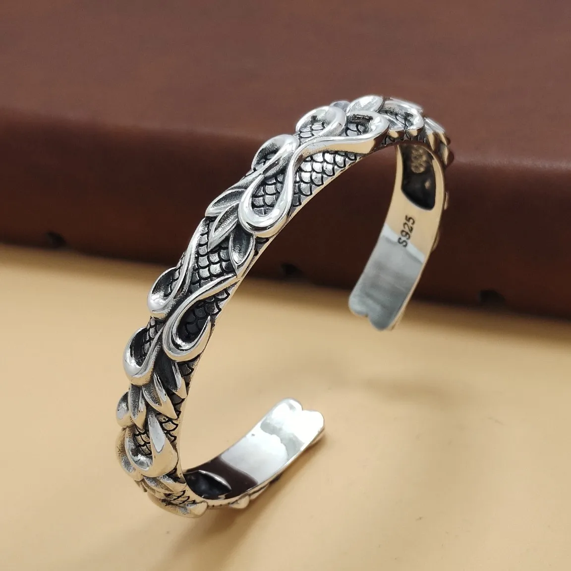 

Goddess bracelet sterling silver s925 men's open bracelet domineering trendy stylishretro national trend style bracelet