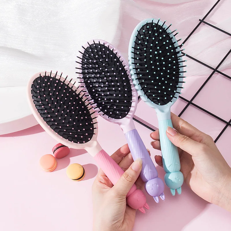 

Oval Detangle Hairbrush Air Cushion Nylon Mini Anti-static Hair Scalp Massage Comb Tangle Detangling Hair brush For Woman